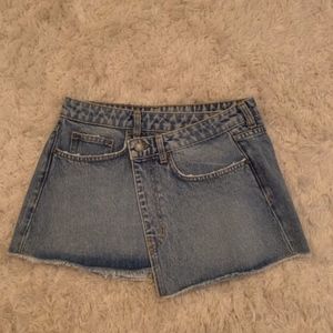 Denim Wrap Over Skirt